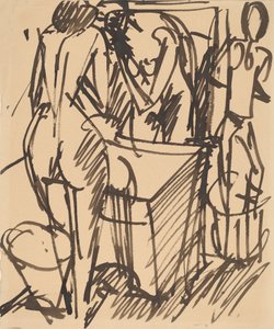 Nu avec un miroir, debout devant un lavabo, 1908-1910