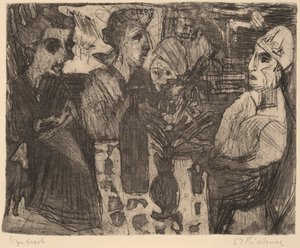 Femmes à une table dans une pièce, 1920 - Ernst Ludwig Kirchner