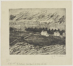 Champs et maisons dans les monts Métallifères - Ernst Ludwig Kirchner
