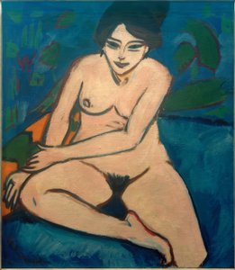 Nu sur fond bleu