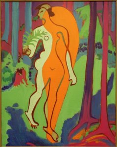 Nu en orange et jaune - Ernst Ludwig Kirchner