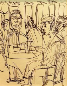 À la table du café - Ernst Ludwig Kirchner