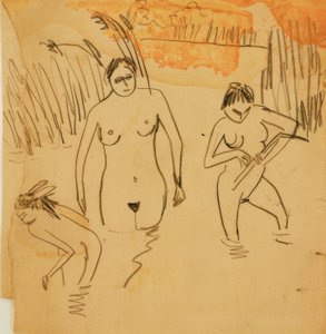 Baigneurs aux étangs de Moritzburg (à gauche Fränzi) - Ernst Ludwig Kirchner