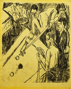 Joueur de billard; Billardspieler, 1915 - Ernst Ludwig Kirchner