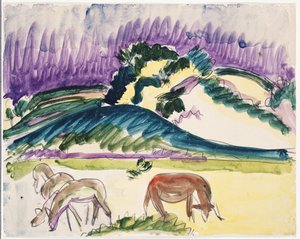 Vaches dans le pâturage près des dunes