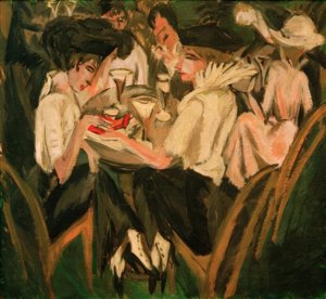Dans le jardin du café - Ernst Ludwig Kirchner