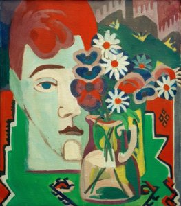 Tête de meunier avec fleurs