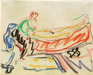 Couple sur canapé (Erich Heckel et modèle)