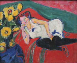 Femme au repos en chemise blanche - Ernst Ludwig Kirchner