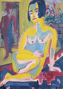 Femme nue assise. Étude