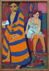 Autoportrait avec un modèle. Peinture par Ernst Ludwig Kirchner (1880-1938), huile sur toile - Ernst Ludwig Kirchner