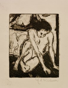 Jeune fille nue assise