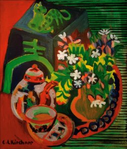 Nature morte avec porcelaine chinoise - Ernst Ludwig Kirchner