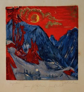 Nuit de lune en hiver
