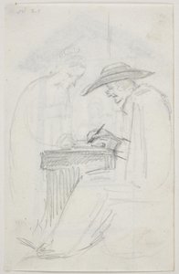 Étude pour "Le scribe et la fille"