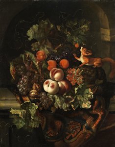 Nature morte avec fruits et écureuil