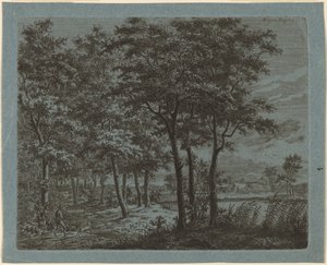 Paysage avec un paysan portant du bois de chauffage - Ernst Willem Jan Bagelaar
