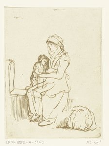 Mère avec enfant sur ses genoux