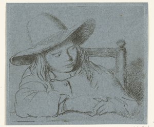 Garçon endormi avec un chapeau
