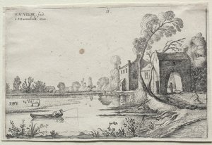 Paysage avec une rivière et une maison de garde - Esaias van de Velde