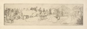 Scène de ferme avec des taureaux - Esther Blaikie MacKinnon