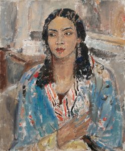 La veste bleue (huile sur toile) - Ethel Walker