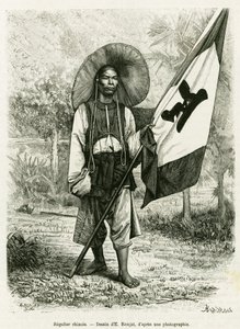 Règle chinoise. Gravure par E. Ronjat, d