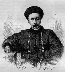 Portrait de Li Hongzhang (1832-1901), général chinois et vice-roi de Zhili de 1871 à 1895 et de 1900 à 1901. Gravure d