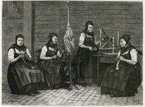 Épandages de Sondernach, description des différentes étapes du filage (illustration de À travers l