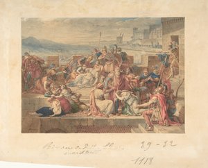Priam et sa famille pleurant la mort d