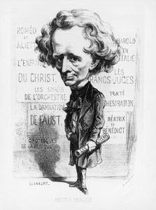 France, Paris, Caricature du compositeur Hector Berlioz (1803 - 1869)