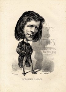 Feuille volante - Illustration par Étienne Carjat (1826-1906) : Littérature - Victorien Sardou (1831-1908)