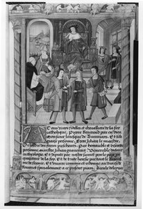 Henri VI (1421-71) et Pierre Cauchon (1371-1442) Évêque de Beauvais et Lisieux, du Manuscrit de Diane de Poitiers