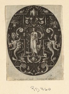 Junon, de la série Grotesques à fond noir, Divinités et Allégories - Etienne Delaune