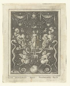 Vénus avec Amour entre quatre cœurs brûlants - Etienne Delaune