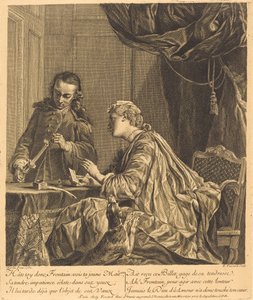 Dame cachetant une lettre