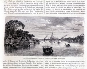 Vue générale de Bangkok. Dessin par E. Bocourt.