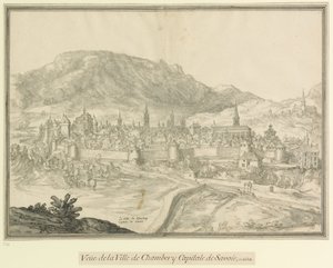 La ville de Chambery  Capitale de Savoie : Veüe de la Ville de Chambéry Capitale de Savoie, en 1618