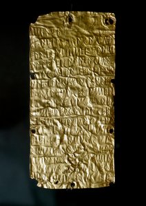 Antiquité étrusque : tablettes de Pyrgi en or gravées d