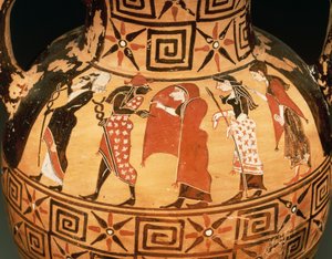 Amphore à figures noires représentant le Jugement de Pâris
