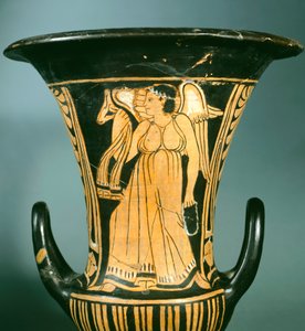 Calyx-krater (grand vase) par le Peintre de Berkeley représentant un esprit ailé. Civilisation étrusque, IVe siècle av. J.-C.
