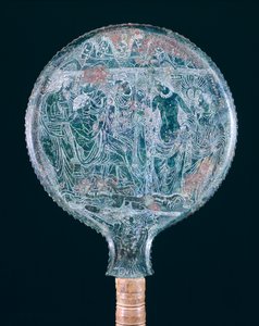 Miroir en bronze gravé, de Todi (Ombrie). Civilisation étrusque, IVe siècle av. J.-C. - Etruscan