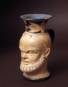 Civilisation étrusque, Vase avec visage de Silène - Etruscan