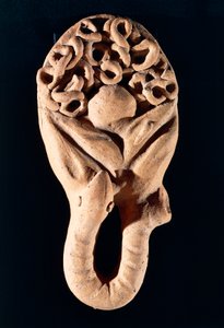 Offrande votive en terre cuite représentant un intestin, Civilisation étrusque, Tessennano, Région du Latium, Italie