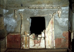 Civilisation étrusque : entrée de la tombe François dans la nécropole de Ponte Rotto, IVe siècle av. J.-C. Vulci, Italie - Etruscan