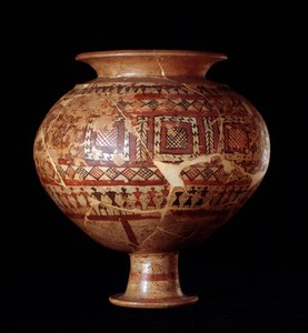 Civilisation étrusque : vase olla de la tombe 3, nécropole de Buccacce à Bisenzio - 7e siècle av. J.-C. - Etruscan