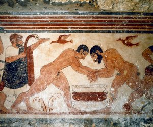 Deux lutteurs. (détail)