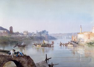 Pêcheurs à Ripa Grande, par Ettore Roesler Franz (1845-1907)