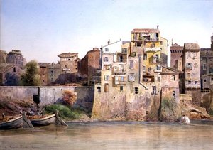 Vue du Tevere à Monte Brianzo, Rome - Ettore Roesler Franz