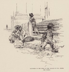 Flâneurs sur les marches de l